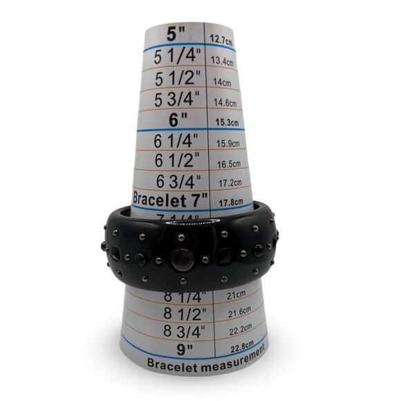 Marc Jacobs Black Resin Bangle Bracelet Size 7.75 - Picture 6 of 6